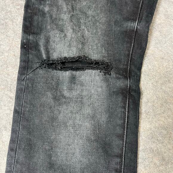 Purple Brand Men's Black Resin Knee Ripped Jean 3D Hand Painted Splatter Size 31 - Picture 3 of 13